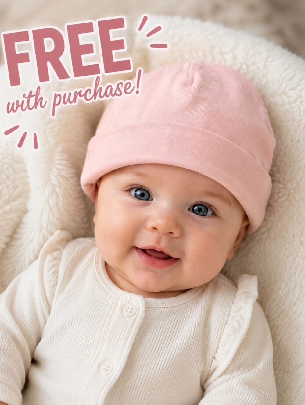 Free Koala Baby Essentials Pink  Beanie Hat 0-3 Months Soft Cotton Infant